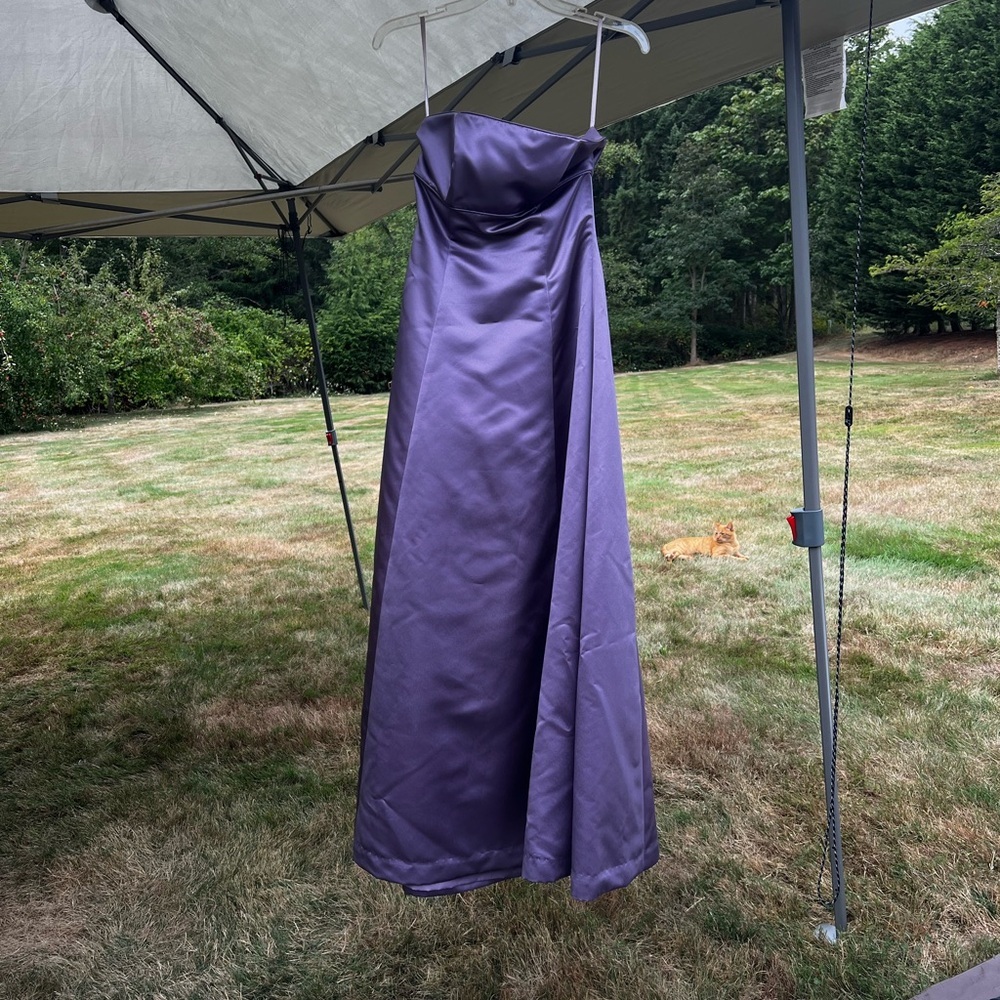 Elegant Purple Strapless Gown